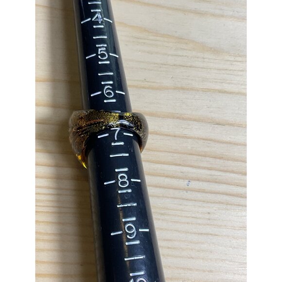 Brown and Gold Acrylic Ring - Picture 4 of 4